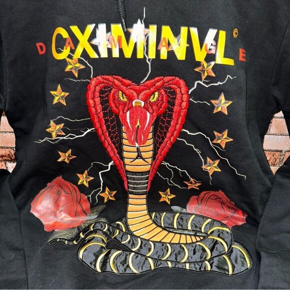 CRIMINAL DAMAGE Men’s Hoodie Snake size M - Picture 3 of 10